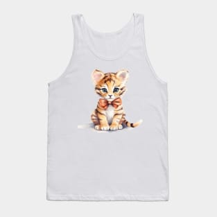 Bengal Tiger Wearing Bow Tank Top